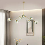 Lustre moléculaire moderne en verre LED ajustable pour salon