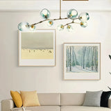 Lustre moléculaire moderne en verre LED ajustable pour salon