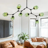 Lustre moléculaire moderne en verre LED ajustable pour salon
