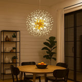 Lustre pissenlit en cristal LED moderne réglable en hauteur pour salle à manger