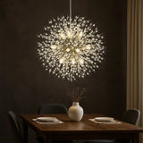 Lustre pissenlit en cristal LED moderne réglable en hauteur pour salle à manger