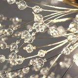 Lustre pissenlit en cristal LED moderne réglable en hauteur pour salle à manger