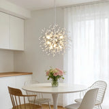 Lustre pissenlit en cristal LED moderne réglable en hauteur pour salle à manger