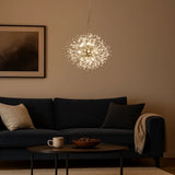 Lustre pissenlit en cristal LED moderne réglable en hauteur pour salle à manger
