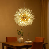 Lustre pissenlit en cristal LED moderne réglable en hauteur pour salle à manger