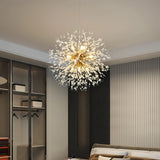 Lustre pissenlit en cristal LED moderne réglable en hauteur pour salle à manger