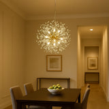 Lustre pissenlit en cristal LED moderne réglable en hauteur pour salle à manger