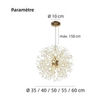 Lustre pissenlit en cristal LED moderne réglable en hauteur pour salle à manger