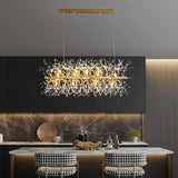 Lustre pissenlit moderne en cristal LED réglable en hauteur pour salle à manger