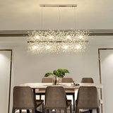 Lustre pissenlit moderne en cristal LED réglable en hauteur pour salle à manger
