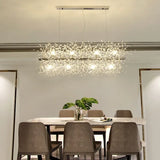 Lustre pissenlit moderne en cristal LED réglable en hauteur pour salle à manger