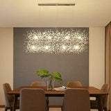 Lustre pissenlit moderne en cristal LED réglable en hauteur pour salle à manger