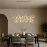 Lustre pissenlit moderne en cristal LED réglable en hauteur pour salle à manger