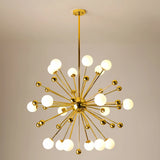 Lustre sputnik à boules en verre blanc LED moderne pour salle à manger