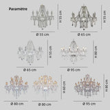 Lustres en cristal transparent style européen pour salon