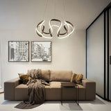 Suspension moderne torsadée en métal LED dimmable pour salle à manger