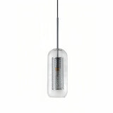 Suspension en verre transparent et métal moderne à hauteur réglable pour salle à manger