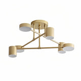 Plafonnier design moderne LED orientable 6 lumières en métal pour chambre