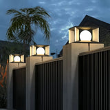 Lampe solaire pilier carrée noir moderne LED IP65 pour jardin