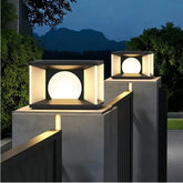 Lampe solaire pilier carrée noir moderne LED IP65 pour jardin