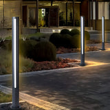 Borne lumineuse extérieure cylindrique LED moderne IP65 pour jardin