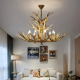 Lustre bois de cerf rustique pour salon