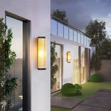 Applique extérieure en verre semi-cylindrique moderne LED IP65 pour porche