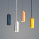 Suspension Colorée Cylindrique Style Scandinave LED Métal Salon