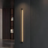 Applique murale linéaire noire en métal LED dimmable minimaliste pour salon