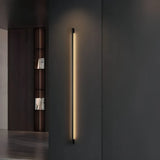 Applique murale linéaire noire en métal LED dimmable minimaliste pour salon