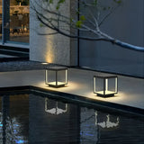 Lampe solaire pour pilier carrée noire moderne LED IP65