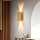Applique double faisceau LED rectangulaire minimaliste en aluminium pour salon