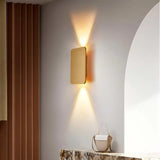 Applique double faisceau LED rectangulaire minimaliste en aluminium pour salon