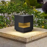 Lampe solaire de pilier carrée noire LED IP65 moderne pour jardin