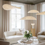 Suspension Tissu Japonaise LED Blanche pour Salon