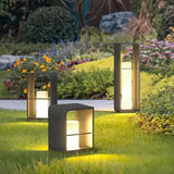 Borne lumineuse solaire rectangulaire moderne LED IP65 pour terrasse