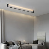 Plafonnier linéaire noir minimaliste LED dimmable pour salon