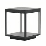 Lampe solaire pour pilier carrée noire moderne LED IP65