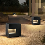Lampe solaire de pilier carrée noire LED IP65 moderne pour jardin