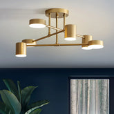 Plafonnier design moderne LED orientable 6 lumières en métal pour chambre