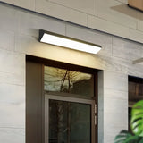 Applique extérieure longue LED noire en métal moderne IP65 pour porche