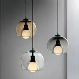 Suspension moderne en verre LED à hauteur réglable pour salle à manger
