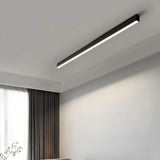 Plafonnier linéaire noir minimaliste LED dimmable en métal pour salon