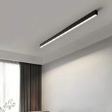 Plafonnier linéaire noir minimaliste LED dimmable en métal pour salon