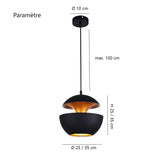 Suspension design moderne pomme LED en métal à hauteur réglable pour salle à manger