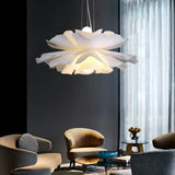 Suspension Fleur Blanche Moderne LED Dimmable Pour Salon