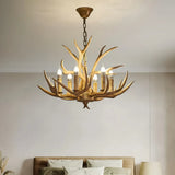 Lustre bois de cerf rustique pour salon