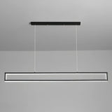 Suspension rectangulaire noire minimaliste LED dimmable pour salle à manger