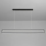 Suspension rectangulaire noire minimaliste LED dimmable pour salle à manger