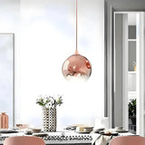 Suspension boule en verre dégradé moderne LED pour salle à manger